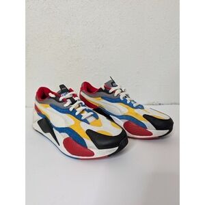 Puma RS-X3 Puzzle Extreme Red Yellow Blue‎ White Running Shoes US 8 371570-04